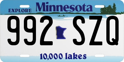 MN license plate 992SZQ