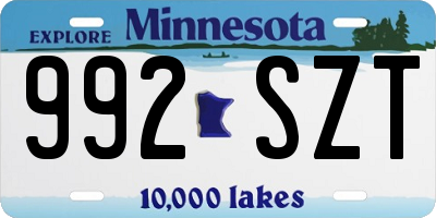 MN license plate 992SZT