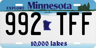 MN license plate 992TFF