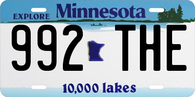 MN license plate 992THE