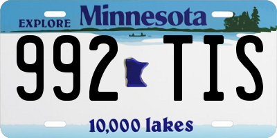 MN license plate 992TIS