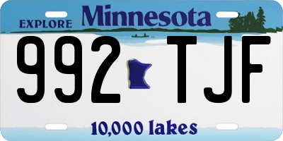 MN license plate 992TJF