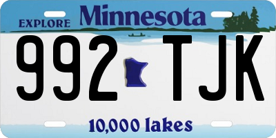 MN license plate 992TJK