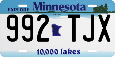 MN license plate 992TJX