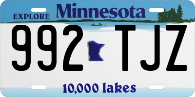 MN license plate 992TJZ