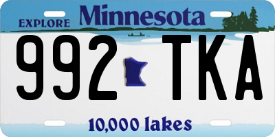 MN license plate 992TKA