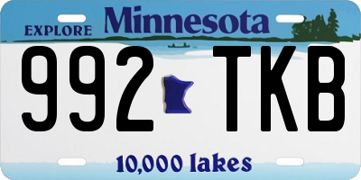 MN license plate 992TKB