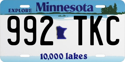 MN license plate 992TKC