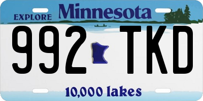 MN license plate 992TKD