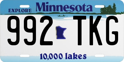 MN license plate 992TKG
