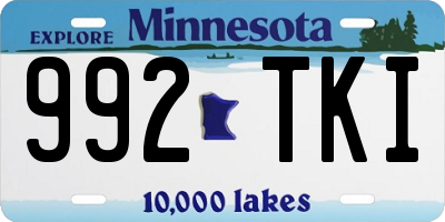 MN license plate 992TKI