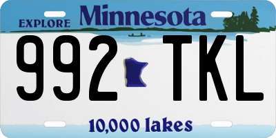 MN license plate 992TKL