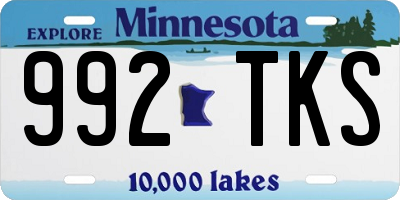 MN license plate 992TKS