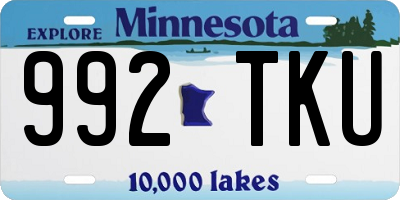MN license plate 992TKU