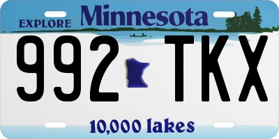 MN license plate 992TKX