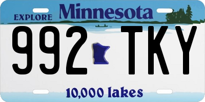 MN license plate 992TKY
