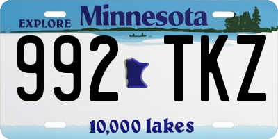MN license plate 992TKZ