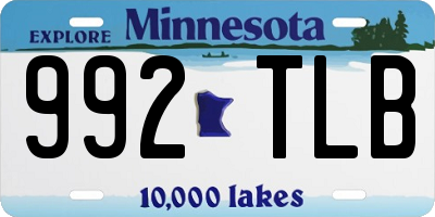 MN license plate 992TLB