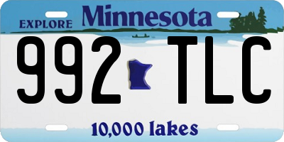 MN license plate 992TLC