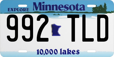 MN license plate 992TLD