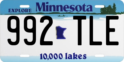 MN license plate 992TLE