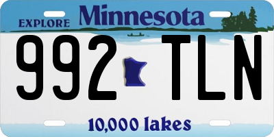 MN license plate 992TLN