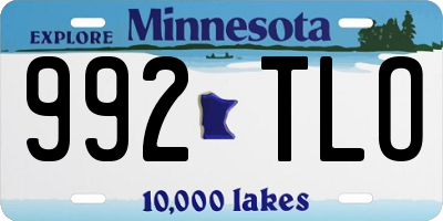 MN license plate 992TLO