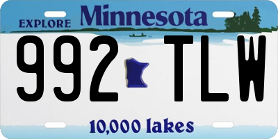 MN license plate 992TLW