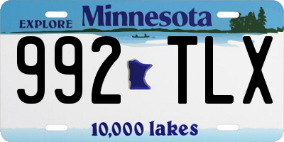 MN license plate 992TLX