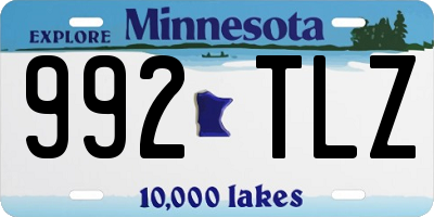 MN license plate 992TLZ