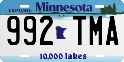 MN license plate 992TMA