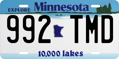 MN license plate 992TMD
