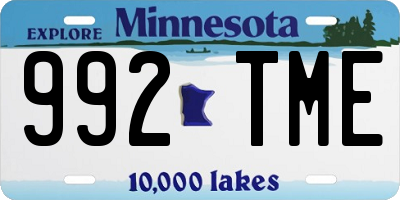 MN license plate 992TME