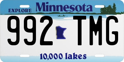 MN license plate 992TMG