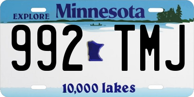 MN license plate 992TMJ