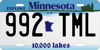MN license plate 992TML