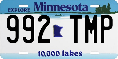 MN license plate 992TMP