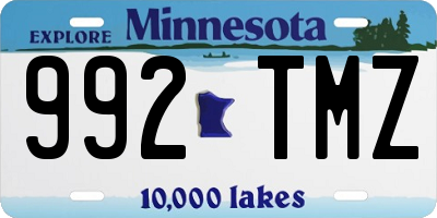 MN license plate 992TMZ
