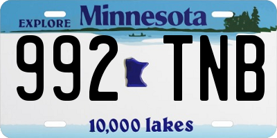 MN license plate 992TNB