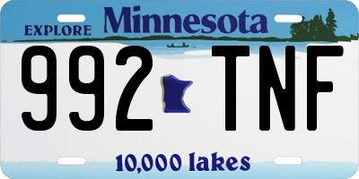 MN license plate 992TNF