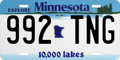 MN license plate 992TNG