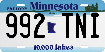 MN license plate 992TNI