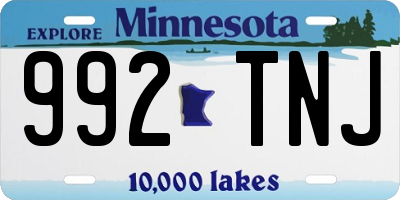 MN license plate 992TNJ
