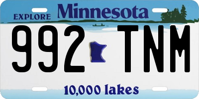 MN license plate 992TNM