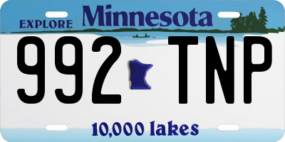 MN license plate 992TNP