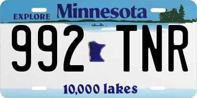 MN license plate 992TNR