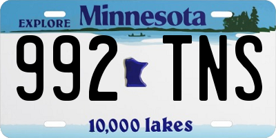 MN license plate 992TNS