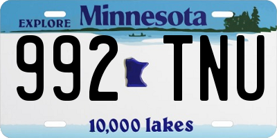 MN license plate 992TNU