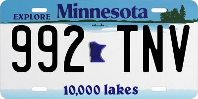 MN license plate 992TNV