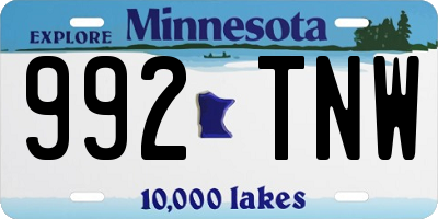 MN license plate 992TNW